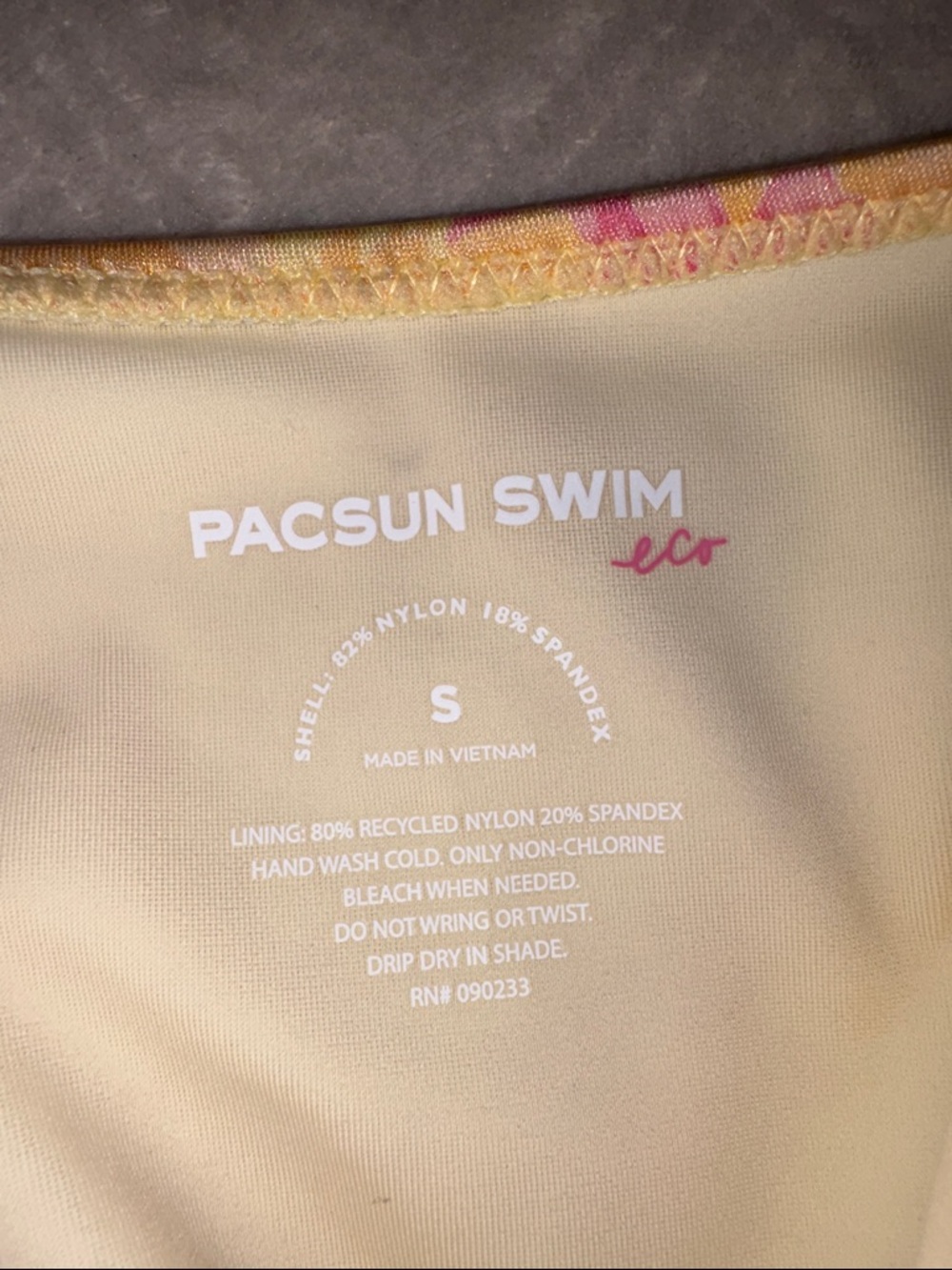 PACSUN Floral Yellow & Pink Bandeau Tie-Side Bikini - Picture 4 of 5